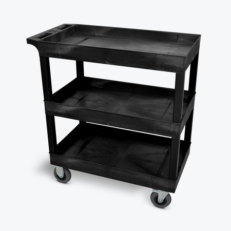 LUXOR Black 18x32 3 Tub Cart with SP5 Casters EC111SP5-B